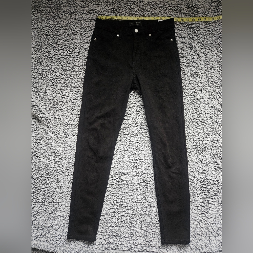 Suede Texture High rise black pants